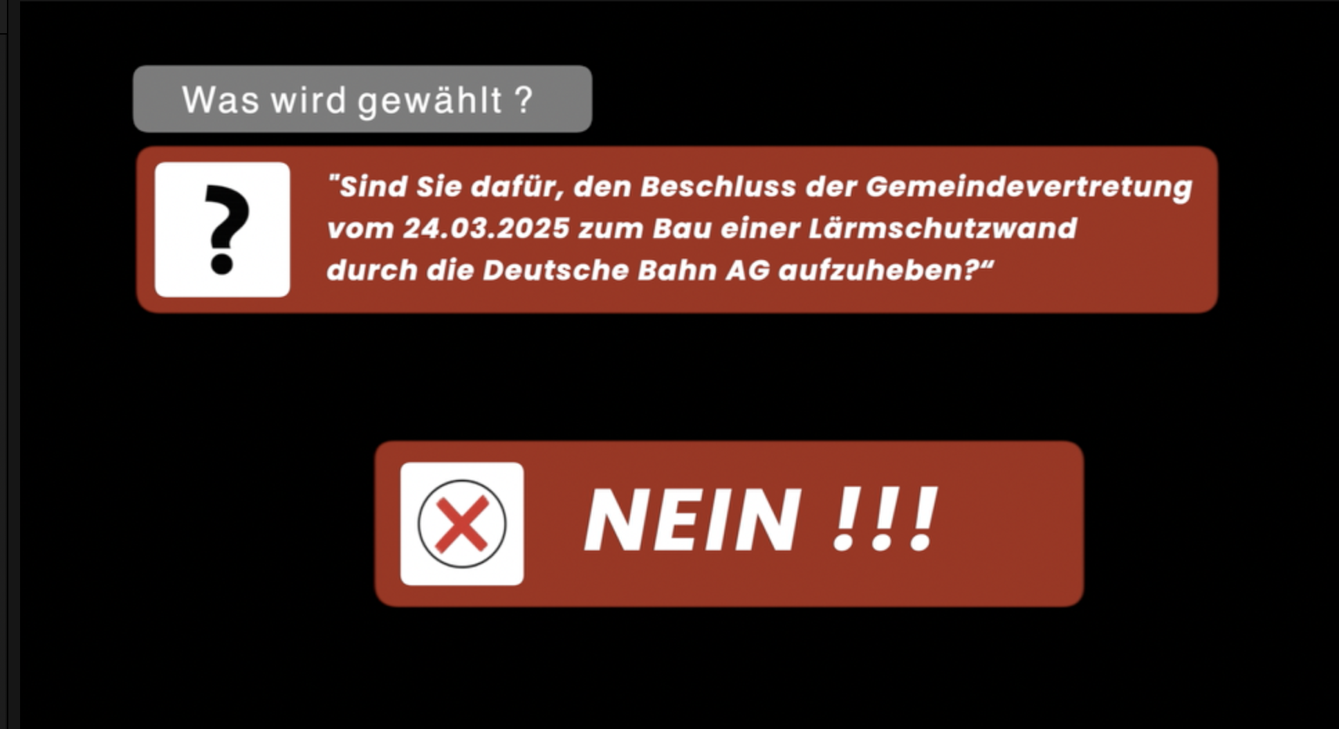 Lärmschutz wählen, Beschluss nicht aufheben!